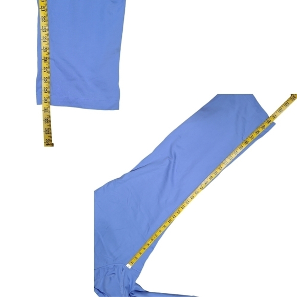 Grey's Anatomy Riley 5-Pocket Mid-Rise Flared Leg Scrub Pant Ceil Blue Sz Large - Picture 9 of 11